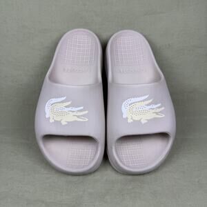 Lacoste Serve Slide 2.0 Sandals Slip On Open Toe White Minimal Sport - 5W